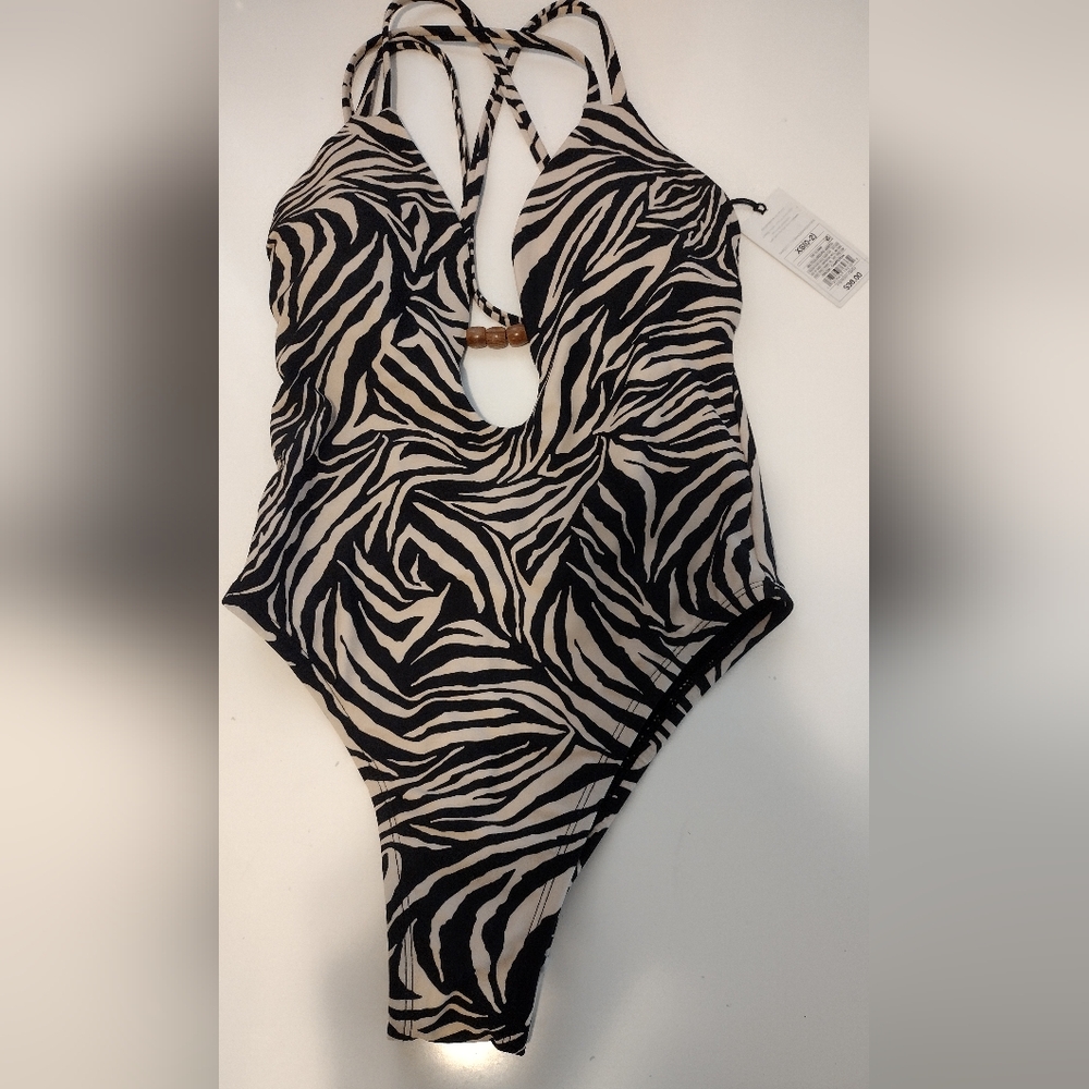 Shade & Shore Zebra Animal print one piece swimsuit - Picture 9 of 9